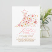 Boho Elegant Wildflower Blush Floral Bridal Shower 招待状 (スタンド正面)
