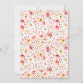 Boho Elegant Wildflower Blush Floral Bridal Shower 招待状 (裏面)