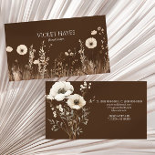 Boho Elegant Wildflower Wild Flower Floral Custom 名刺