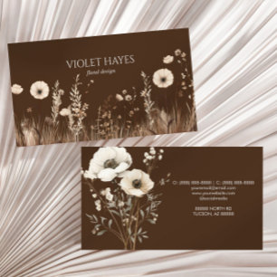 Boho Elegant Wildflower Wild Flower Floral Custom 名刺