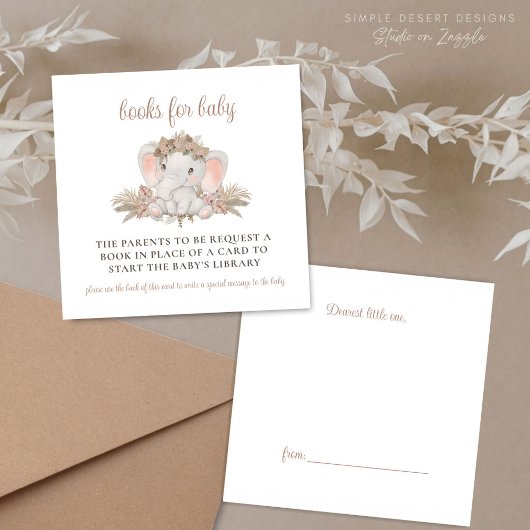 Boho Elephant赤ちゃんシャワー予約リクエスト エンクロージャーカード