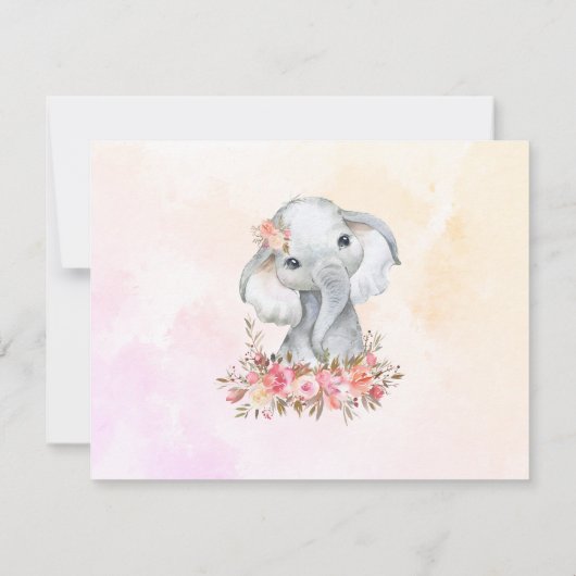 Boho Elephant Baby Shower到着予測 (裏面)