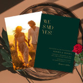 Boho Emerald Green金ゴールドYesの写真結婚を 招待状
