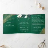 Boho Emerald Rose Complete Wedding Tri-Fold Invita 三つ折り招待状 (内部)
