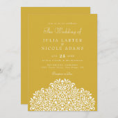 Boho Ethnic Botanical Accent Wedding 招待状 (正面/裏面)