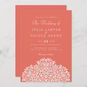Boho Ethnic Botanical Accent Wedding 招待状 (正面/裏面)