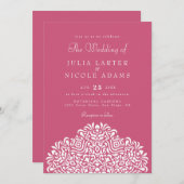 Boho Ethnic Botanical Accent Wedding 招待状 (正面/裏面)