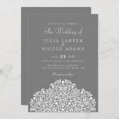 Boho Ethnic Botanical Accent Wedding 招待状 (正面/裏面)