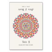 Boho Ethnic Floral Mandala Wedding Place Card テーブルナンバー (正面)