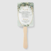 Boho Eucalyptus緑の枝の金ゴールドプログラム ハンドファン (裏面)