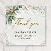 Boho Eucalyptus緑の枝金ゴールドシャワー フェイバータグ (裏面)