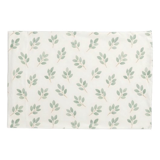 Boho Eucalyptus Botanical Pattern Pillowcase 枕カバー (裏面-左)