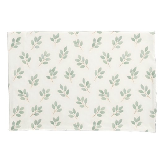 Boho Eucalyptus Botanical Pattern Pillowcase 枕カバー (正面左)