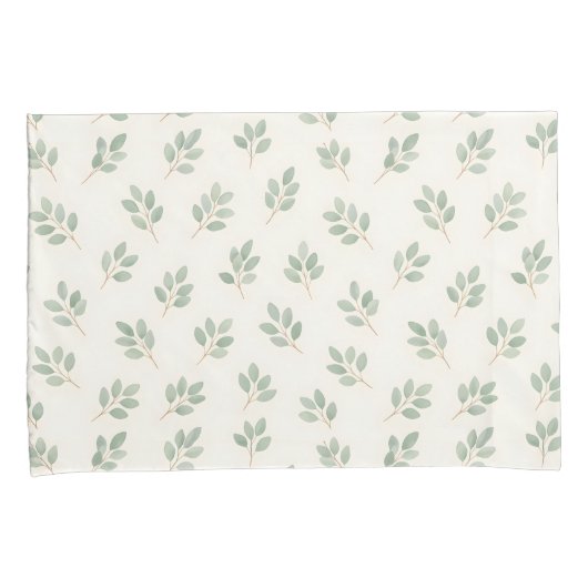 Boho Eucalyptus Botanical Pattern Pillowcase 枕カバー (正面右)