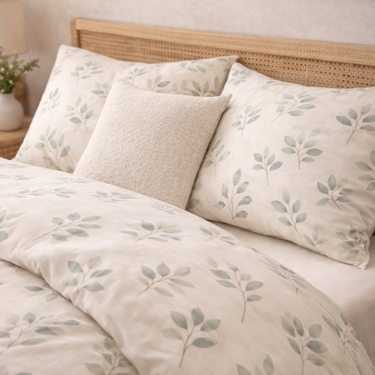 Boho Eucalyptus Botanical Pattern Pillowcase 枕カバー