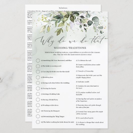 Boho Eucalyptus greeneryなぜ我々はそのゲームをする (正面/裏面)