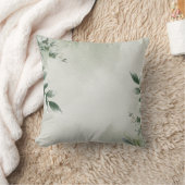 Boho Eucalyptus Watercolor Leaves Throw Pillow クッション (ブランケット)