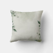 Boho Eucalyptus Watercolor Leaves Throw Pillow クッション (裏面)