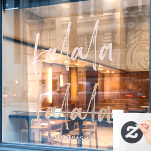 Boho Falalaスクリプトピンク&ブラウン ウィンドウサイン