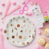 Boho Fall Floral Baby Shower  ペーパープレート (パーティー)