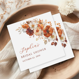 Boho Fall Floral Bridal Shower スタンダードカクテルナプキン