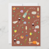 Boho Fall Floral Citrus Terracotta Beige Wedding 招待状 (裏面)