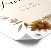 Boho Fall Floral Favors Party Poster ポスター (角)