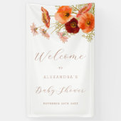 Boho Fall Floral Personalized Baby Shower 横断幕 (縦)
