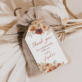 Boho Fall Floral Pumpkin Baby Shower  ギフトタグ