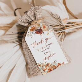 Boho Fall Floral Pumpkin Baby Shower  ギフトタグ
