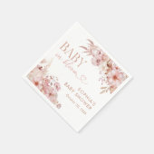 Boho Fall Floral Pumpkin Baby Shower スタンダードカクテルナプキン (角)