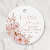 Boho Fall Floral Pumpkin Baby Shower  フェイバータグ (正面)