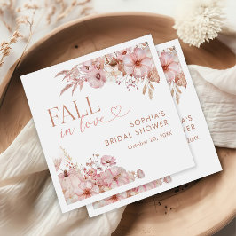 Boho Fall Floral Pumpkin Bridal Shower スタンダードカクテルナプキン