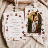 Boho Fall Florals Wedding Arch Photo 招待状