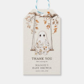 Boho Fall Ghost Baby Shower Thank You Favor  ギフトタグ (正面)