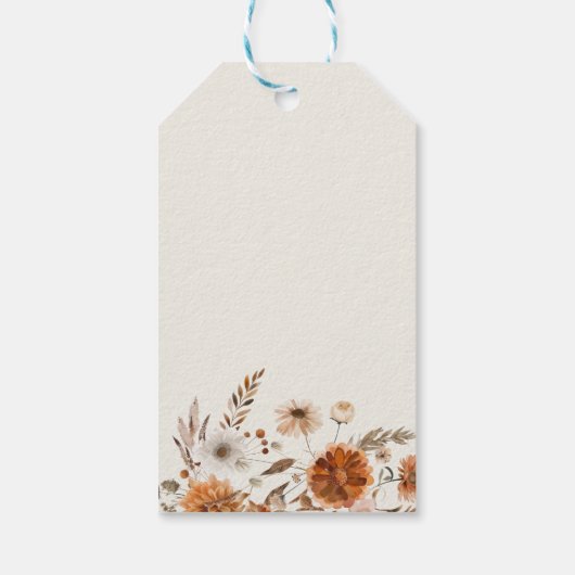 Boho Fall Ghost Baby Shower Thank You Favor  ギフトタグ (裏面)