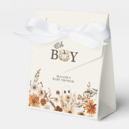 Boho Fall Ghost Floral Oh Boy Baby Shower  フェイバーボックス