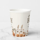 Boho Fall Ghost Floral Oh Boy Baby Shower 紙コップ (右)