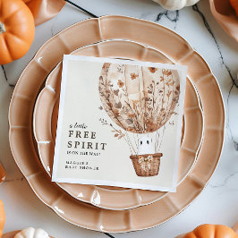 Boho Fall Ghost Wildflower Halloween Baby Shower スタンダードカクテルナプキン