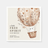 Boho Fall Ghost Wildflower Halloween Baby Shower スタンダードカクテルナプキン (正面)