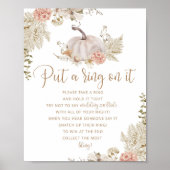 Boho fall pumpkin put a ring on it game poster ポスター (正面)