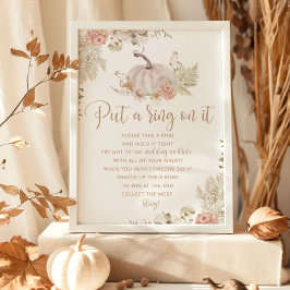 Boho fall pumpkin put a ring on it game poster ポスター