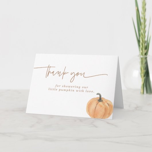 Boho Fall Pumpkin Thank You Card サンキューカード (正面)