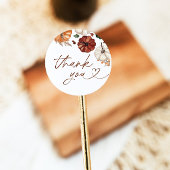 Boho Fall Pumpkin Thank You Favor Sticker ラウンドシール