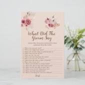 Boho Fall Pumpkin What Did The Groom Say Game (スタンド正面)