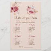 Boho Fall Pumpkin What's In Your Purse Bridal Game (正面)