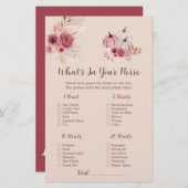 Boho Fall Pumpkin What's In Your Purse Bridal Game (正面/裏面)