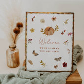 Boho Fall Terracotta Pumpkin Bridal Welcome Sign ポスター