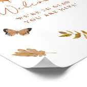 Boho Fall Terracotta Pumpkin Bridal Welcome Sign ポスター (角)