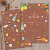 Boho Fall Wildflower Citrus Terracotta Wedding 招待状